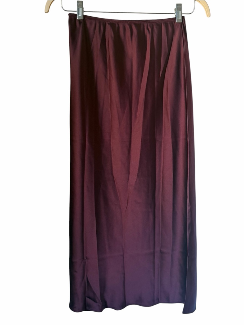 Mango Deep Burgundy Satin Midi Skirt Fall Career office Work